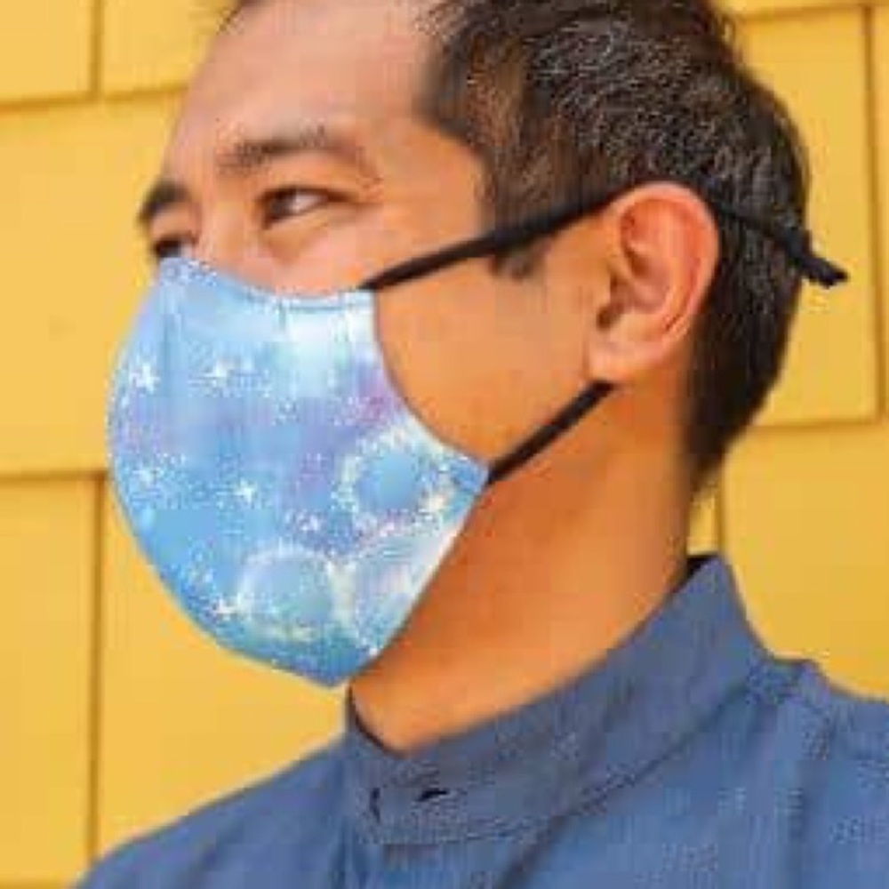 NEW Disney Parks exclusive pixie dust sparkle blue face mask L XL